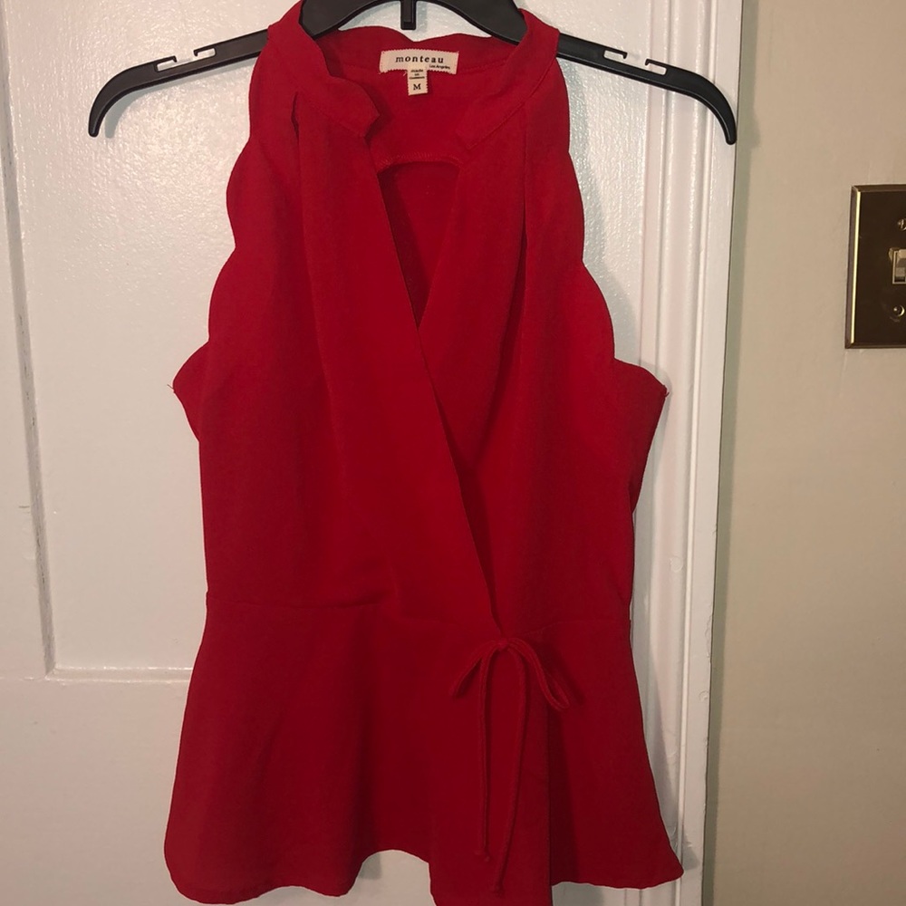 Plunge peplum top